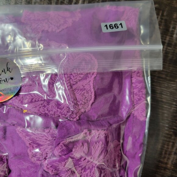 LOFT Womens M Purple Floral Jacquard Blouse Long Sleeve Keyhole Boho Romantic - Picture 10 of 10